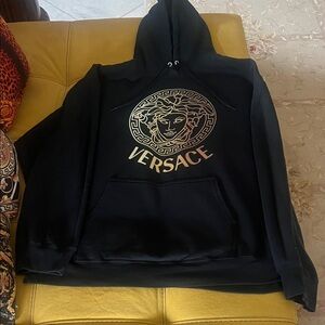 Versace Black Sweatshirt with Gold Medusa Design